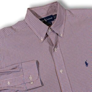 Ralph Lauren Yarmouth Gingham Button Down Shirt Men's 15.5 Plaid Long Sleeve